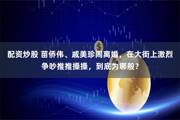 配资炒股 苗侨伟、戚美珍闹离婚，在大街上激烈争吵推推搡搡，到底为哪般？